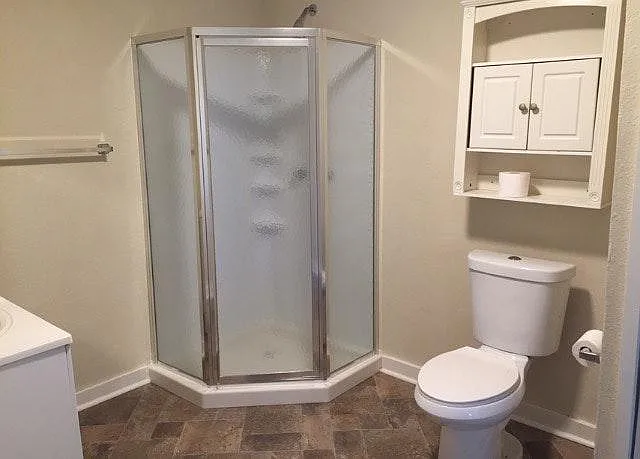 bathroom is spacious