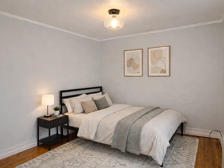 AI design to show how the bedroom could be furnished & designed.