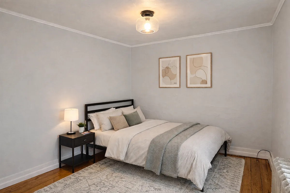 AI design to show how the bedroom could be furnished & designed. - 150 Prospect St