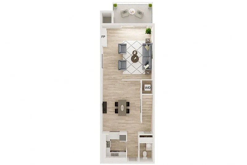Floor plan Two Bedroom 2.5 Bath TH B