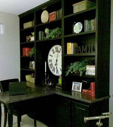Custom den cabinetry
