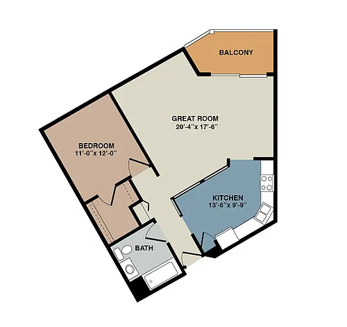 Floor plan 1/1 C