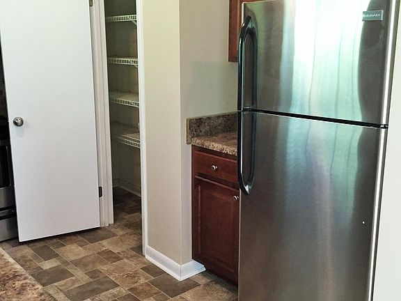 Kitchen with stainless appliances.