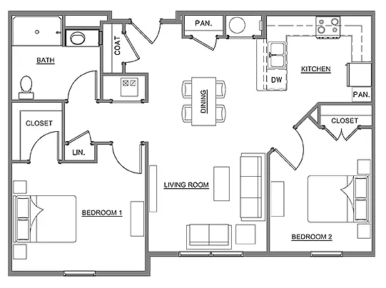 Floor plan 2 Bedroom