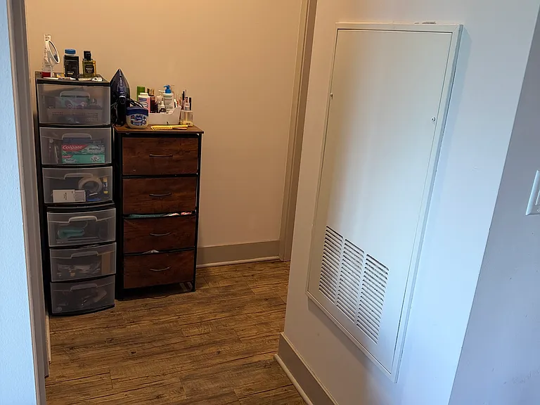 space between bedroom and bathroom