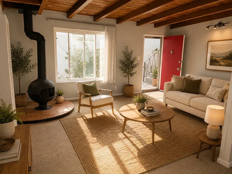 Virtually Staged Furniture in the living room area