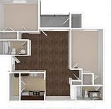 Two bedroom apartment with private balcony and extra storage