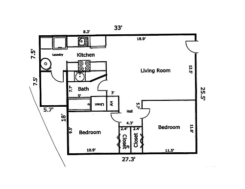 Floor plan 2 Bedroom