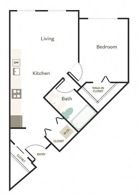 Floor plan 1X1 - D1