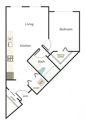 Floor plan 1X1 - D1