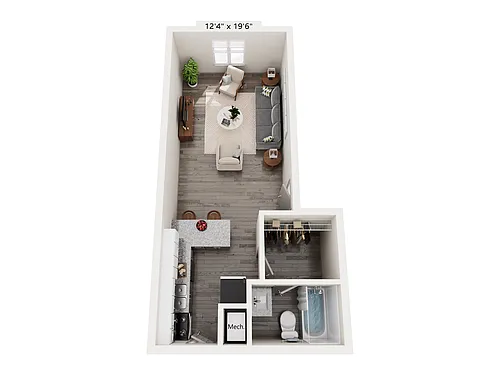 Floor plan Oakwood Commons Studio