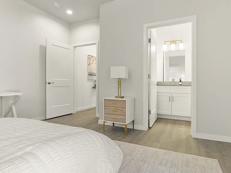 Spacious master bedroom with attached bathroom