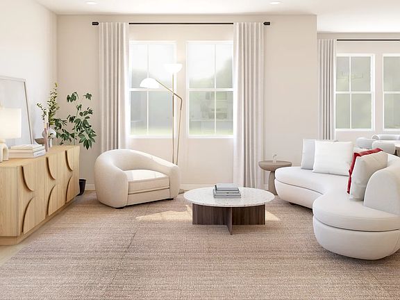 Great room with luxurious wood flooring