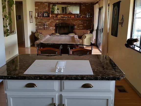 Kitchen to fireplace