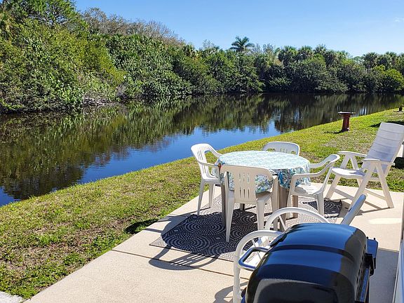 Rear view up the fresh water lake. There are a few gators in the lake.