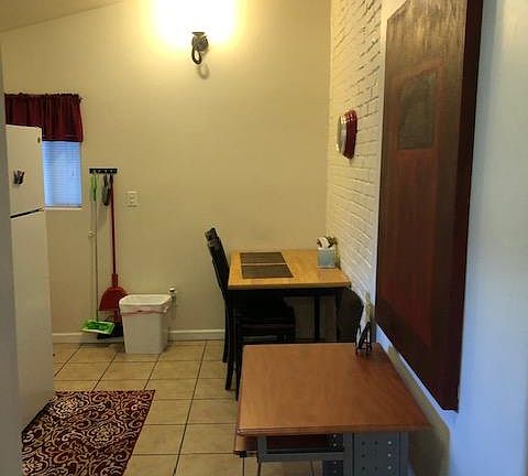 Kitchen, dining and work area