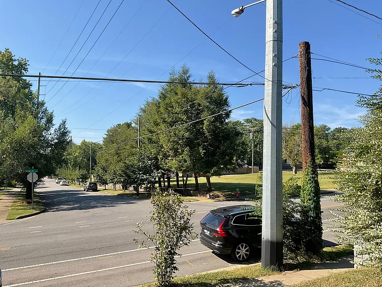 Across Shelby Ave from the front door
