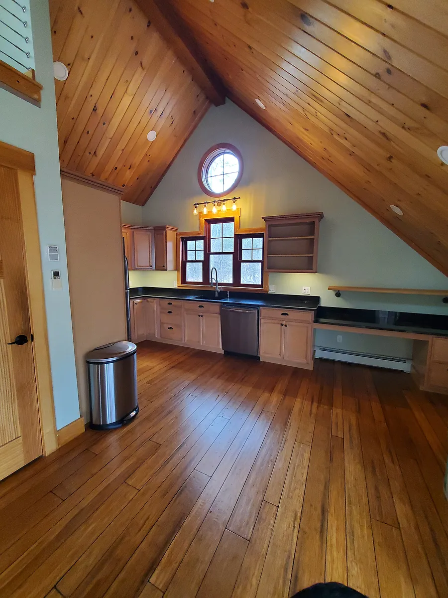 View as from entrance. Living area including kitchen. - 1651 W Side Rd #B