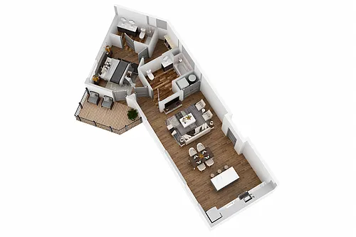Floor plan 1B-2B