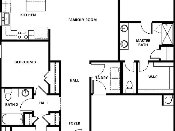 Floor plan layout of the Crockett plan.