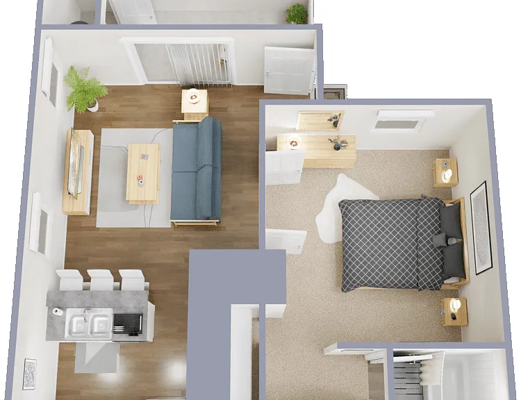 Plan C - Income Restricted Floorplan Diagram