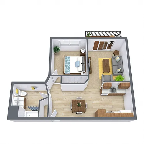 Floor plan One Bedroom 11A