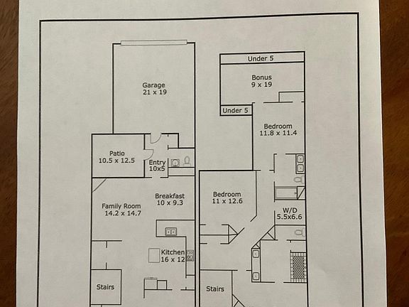 Floor plan, measurements - approximate