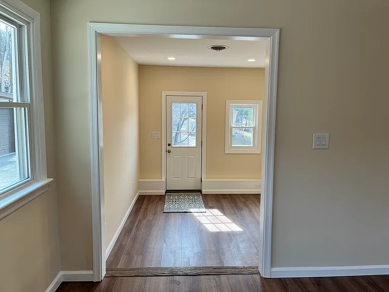 Kitchen looking back into mudroom