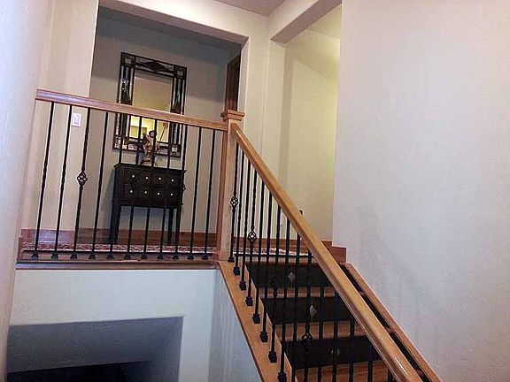 View up from stair landing