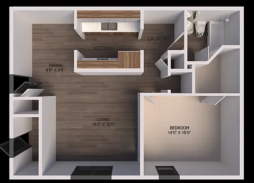 Floor plan Deluxe 1x1