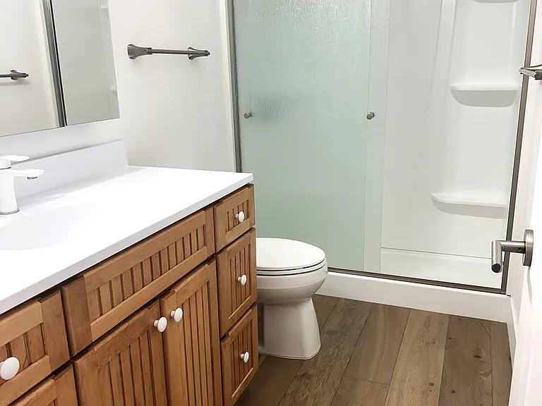 Upstairs bathroom with walk-in shower