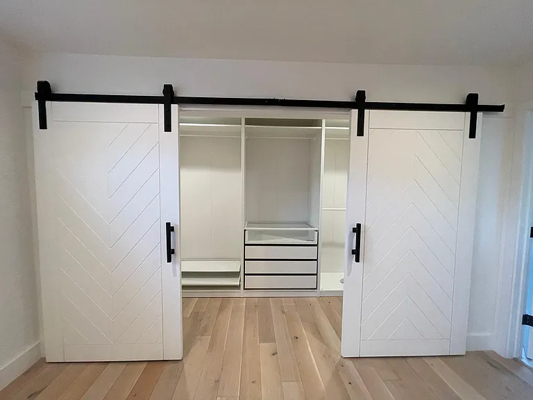 Spacious walk-in closet in the primary suite