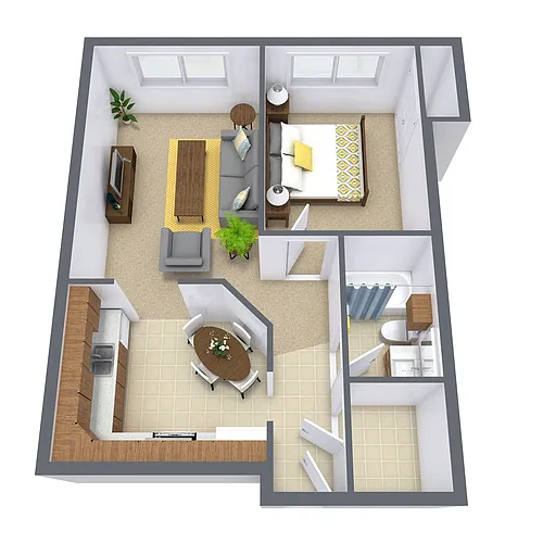 Floor plan One Bedroom 11A