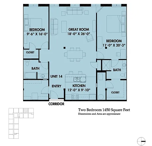 Floor plan 2 Bed J