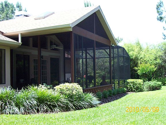 screened porch, Koi Pond