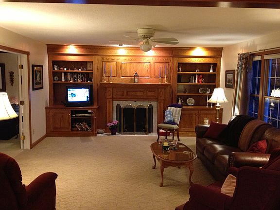 Fam rm with custom cabinets