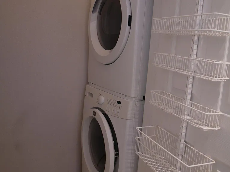 Full-sized washer and dryer.