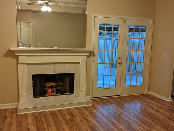 Living Room with wood burning fireplace