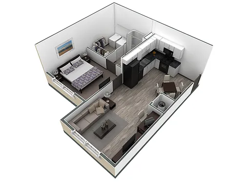 Floor plan 1 BR Horizon Overlook