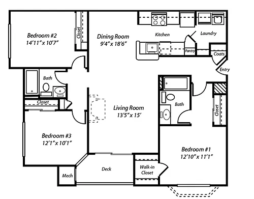 Floor plan C1 The Bristol Renovated
