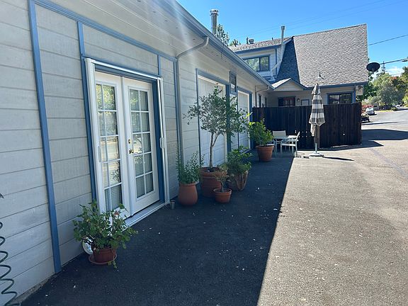 French doors. One of two entrances.