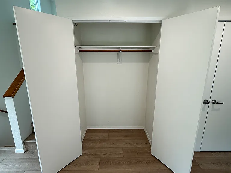 Full coat closet and more storage!