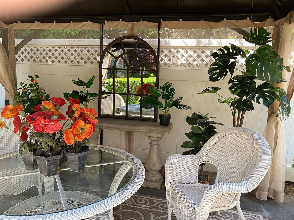 beautifully furnished outdoor gazebo