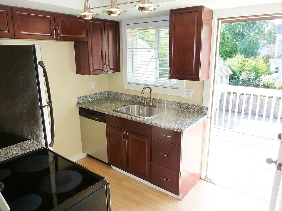 Deck off Kitchen, Cherry Cabinets