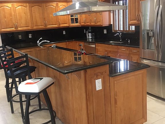 Island with base cabinets