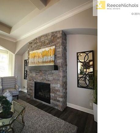 Stacked Stone Fireplace