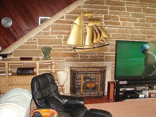 View of stone enclosed stairway