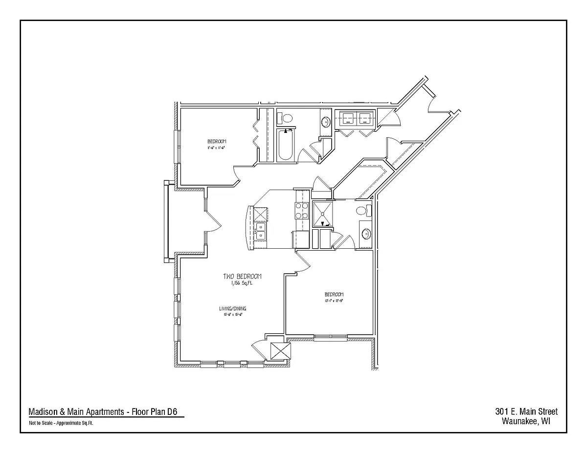 Floor plan 2Bed/2Bath D6
