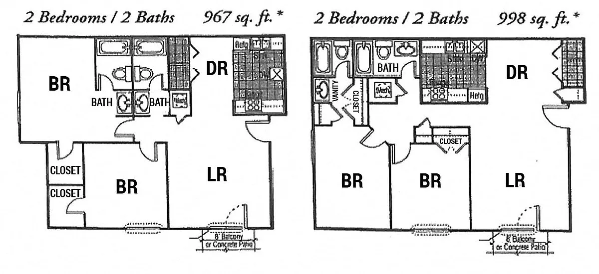 Floor plan 2 Bedrooms | 2 Baths