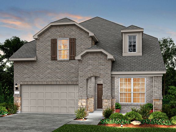 The Riverdale, a two-story home with 2-car garage, shown as Home Exterior B